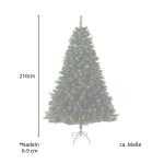 Kunstkerstboom met dennenappels en hulst met 1017 takken incl. metalen standaard, dennenboom, kunstboom (Luvi-naalden | 210cm)