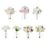 Hochzeitssträuße mit Schleife, künstliche Blumensträuße für Brautjungfern zur Hochzeit, Zeremonie, zum Jahrestag oder zum Valentinstag