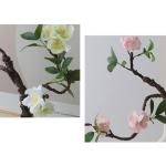 Kunstblumen Künstliche Pflaumenblüten, Pflaumenblüte im Zen-chinesischen Stil, für Heimtisch, Büro, Party, Dekoration (weiße weiße Keramikvase) für jeden Anlass
