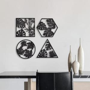 Houten bladeren muur decor, blad muur opknoping, 4 bladeren muur kunst, minimalistische muur decor, Boho muur kunst, woonkamer muur decor, slaapkamer decor