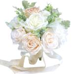 Künstlicher Rosenblumenstrauß mit Spitzenband, Simulation Hochzeitsstrauß für Valentinstag, Hochzeit, Braut, Fotografie-Requisiten