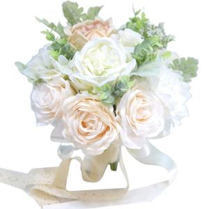 Künstlicher Rosenblumenstrauß mit Spitzenband, Simulation Hochzeitsstrauß für Valentinstag, Hochzeit, Braut, Fotografie-Requisiten