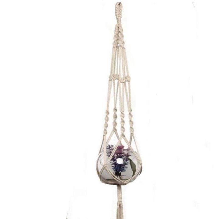 Handgemaakte Macramé Bedrijfshanger Bloem / Pot Hanger Pot Vak voor Wanddecoratie Count/Tuin Pothouder voor Planten (Kleur: DTC1013)
