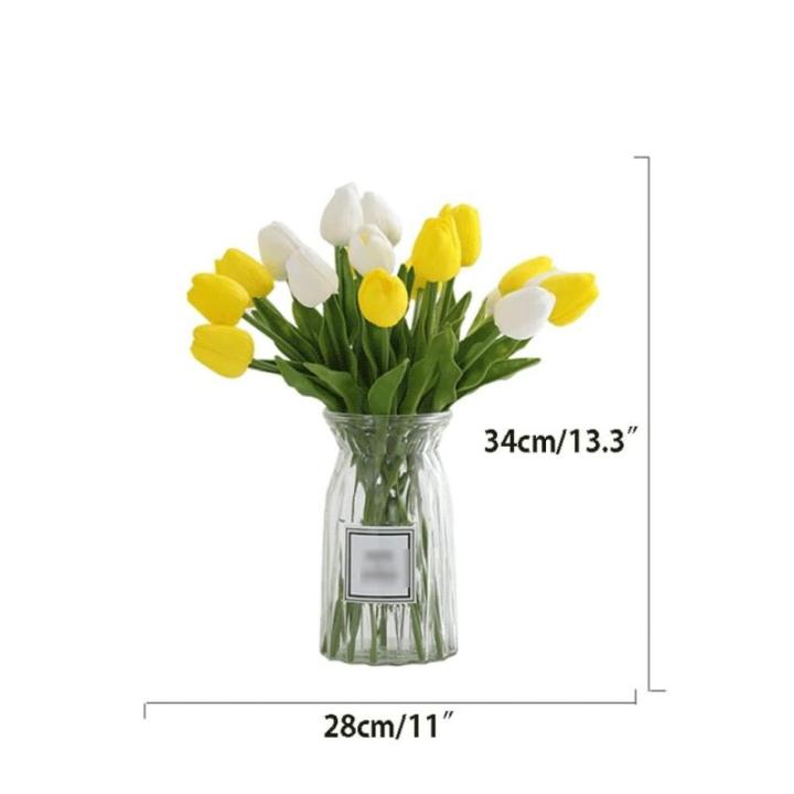 Kunstblumen Künstliche Blumen, Tulpe mit Vase, künstliche Pflanzen, künstliche Pflanzen für Heimdekoration – Seidenblumen-Arrangement für Partys für jeden Anlass