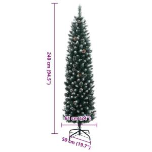 Künstlicher Weihnachtsbaum, Tannenbaum mit 8 Leuchtmodi 300 LEDs 240cm, Christbaum Schlank mit Metallständer, Weihnachtsdeko Kunstbaum Dekobaum