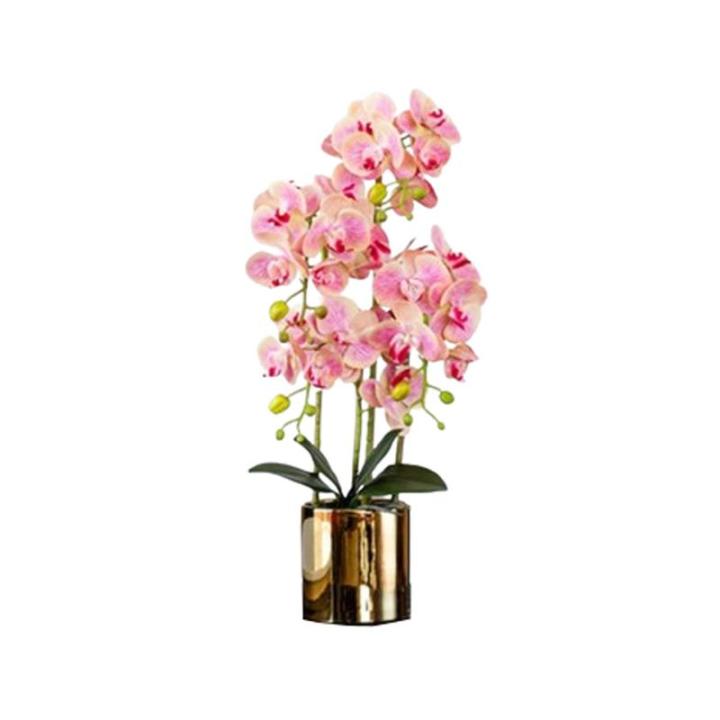Kunstblumen Künstliche Orchideen-Dekoration – künstliche Topf-Mittelstücke, Elegante Orchideen-Blumen, Garten, Balkon, Hausdekoration für jeden Anlass