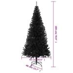 Kunstkerstboom met standaard, 180 cm hoog, kerstdecoratie, hoge kunstdennenboom, pvc en staal, zwart