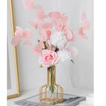 Kunstblumen Künstliche Blumen-Pflanzen-Set, künstliche Seidenblumen mit Leichter Luxus-Vase aus Schmiedeeisen, für den Hochzeitshausgarten für jeden Anlass