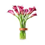 Kunstblumen Künstliche Blumen im Topf – Faux Calla Lily Blumen Grünpflanzen mit Glasvase für Heimdekoration, Hochzeitstisch für jeden Anlass