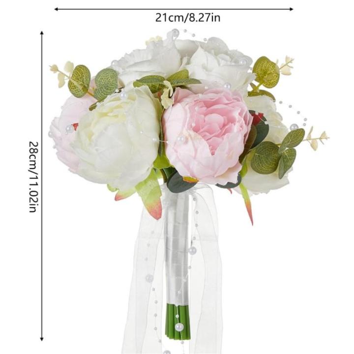 Hochzeitssträuße mit Schleife, künstliche Blumensträuße für Brautjungfern zur Hochzeit, Zeremonie, zum Jahrestag oder zum Valentinstag
