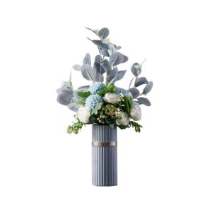 Kunstblumen Künstliche Blumen, Moderne Blumenstrauß-Dekoration, Hortensie, Eukalyptus, künstliches Blumenarrangement, künstlicher Bonsai für Wohnzimmer für jeden Anlass