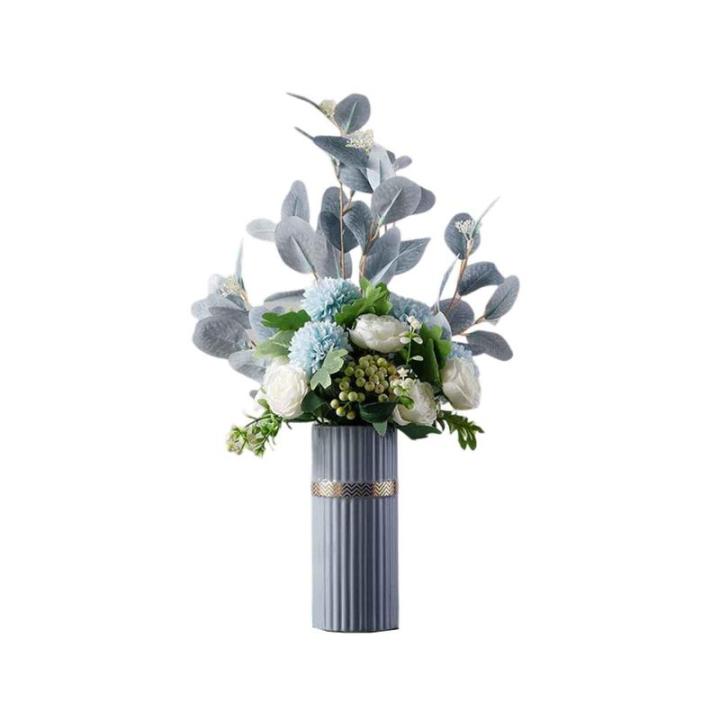 Kunstblumen Künstliche Blumen, Moderne Blumenstrauß-Dekoration, Hortensie, Eukalyptus, künstliches Blumenarrangement, künstlicher Bonsai für Wohnzimmer für jeden Anlass