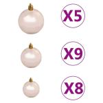 Künstlicher Weihnachtsbaum mit Beleuchtung & Kugeln mit LED Beleuchtung 150 cm Grün