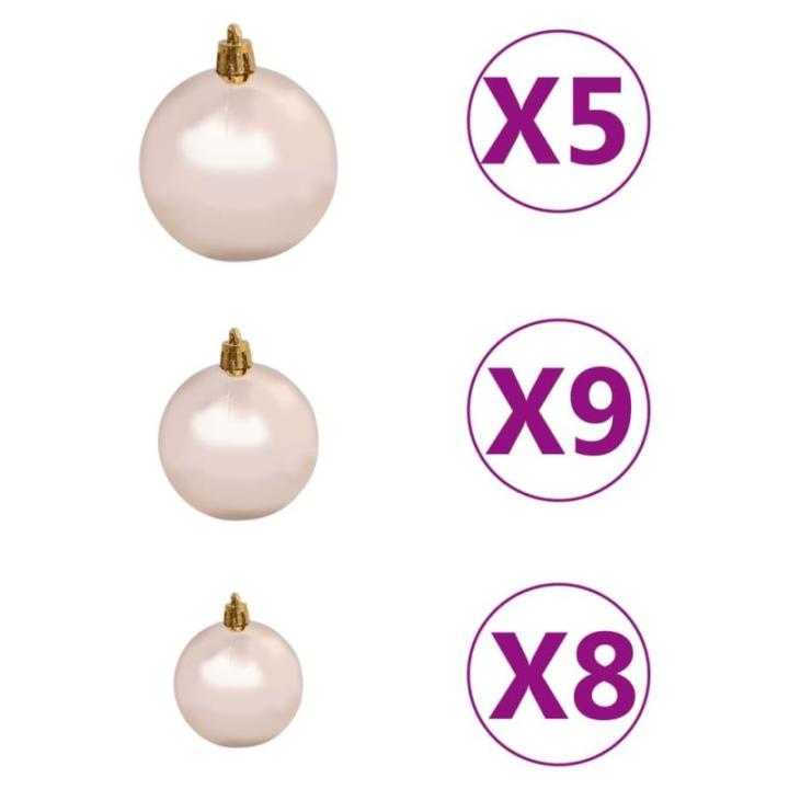 Künstlicher Weihnachtsbaum mit Beleuchtung & Kugeln mit LED Beleuchtung 150 cm Grün