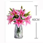Kunstblumen Künstliche Blumen mit Glasvase, künstliche Lilienblumen, Pflanzen für Zuhause, Wohnzimmer, Büro, Party, Dekoration, echte Haptik für jeden Anlass