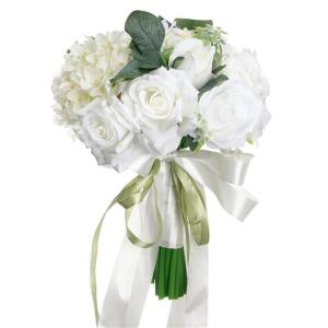 Braut Hochzeitsstrauß Seidenblume Braut hält Blume romantische Hochzeitsfeier