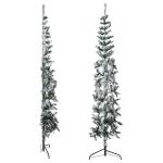 Künstlicher Weihnachtsbaum Grün und Weiß 180 cm Höhe PVC-Material Halb-Weihnachtsbaum Platzsparend Wand Christbaum Innen- und Außenbereich Wirtschaftliche Weihnachtsdekoration