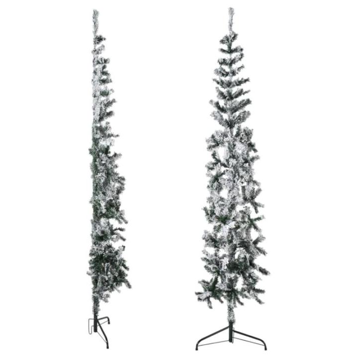 Künstlicher Weihnachtsbaum Grün und Weiß 180 cm Höhe PVC-Material Halb-Weihnachtsbaum Platzsparend Wand Christbaum Innen- und Außenbereich Wirtschaftliche Weihnachtsdekoration
