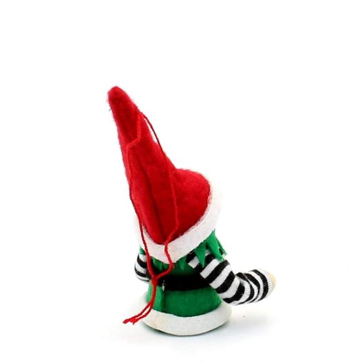 Vilt- / textiel kerstkabouter/kerstmanhulp als boomhanger/hanger in 3-delige set, afmetingen tussen 5 en 12 cm.