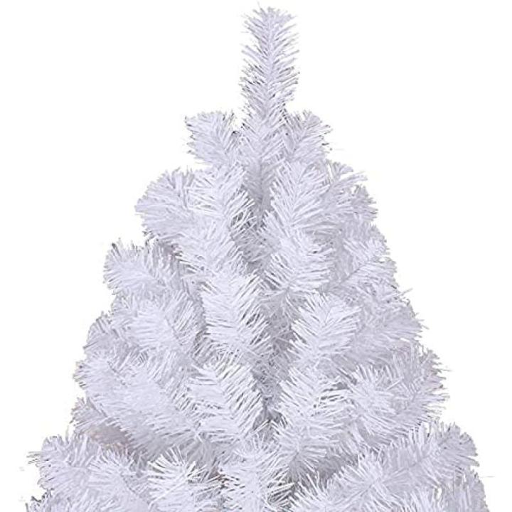 Weihnachtsbaum mit Licht, großer Weihnachtsbaum, weiß, künstlicher Weihnachtsbaum mit Scharnieren und Metallständer (Farbe: Weiß, Größe: 150 cm) (Weiß 300 cm)