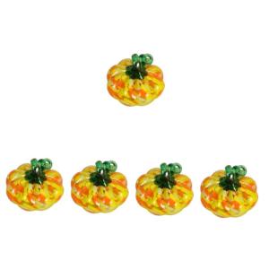 5St Kürbishandwerk Kürbis ernten Kürbis-Tischdekoration Kürbis-Requisite Tisch-Kürbis-Figur Halloween Dekoration Herbst Dekoration Kürbis aus mundgeblasenem Glas Hausbedarf