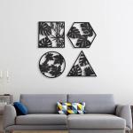 Houten bladeren muur decor, blad muur opknoping, 4 bladeren muur kunst, minimalistische muur decor, Boho muur kunst, woonkamer muur decor, slaapkamer decor