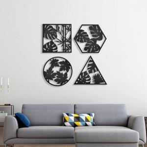 Houten bladeren muur decor, blad muur opknoping, 4 bladeren muur kunst, minimalistische muur decor, Boho muur kunst, woonkamer muur decor, slaapkamer decor