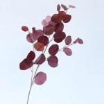 Eukalyptus-Stiele, künstliche Eukalyptusblätter, Stiele, künstliche Blumen für Zuhause, Büro, Blumenstrauß, Tafelaufsatz, Hochzeitsdekoration, Weihnachten (rot)