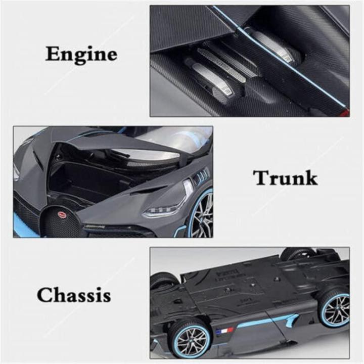 1/18 Voor Bugatti Chiron Divo Metaalspuitgietwerk Hoge Simulatie Sportwagen Model Ambachten Decoratie (Kleur: Blauw)