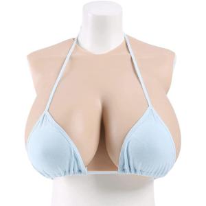 Kunstmatige borsten, siliconen, gevuld H cup, realistische huid, siliconen borsten, nep-tips, gevuld met siliconen voor crossdressers, transgenders, cosplay, drag, queen 1, ivory
