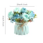 Kunstblumen Künstliche Blumen, Seidenblumen, Blumensträuße mit Keramikvase, Tischdekoration, gemischte künstliche Blumenarrangements für jeden Anlass