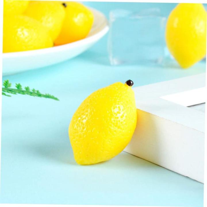 24 STK Mini-Zitronenimitat Simulationszitronen Dekor Mini-Spielzeug Lebensechte Mini-Zitrone Miniaturen künstliche Zitronen bastelzeug Foto-Requisiten Miniatur-Zitrone PVC Yellow