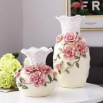Dekorative Dekoration für Zuhause: Blumenarrangements im chinesischen Stil, getrocknete Blumen, TV-Schrankdekoration, Kunsthandwerk, Keramik (Hellweiß, XL)