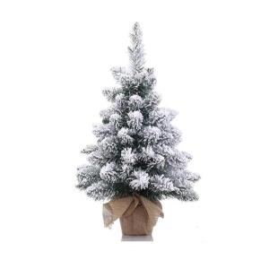 50CM Fallender Schnee Beflockter Weihnachtsbaum aus PVC-Material mit Sackleinenbasis, Mini-Desktop-Dekorationsbaum, Geeignet für Weihnachten, Zuhause/Büro/Küche, Restaurant/Desk