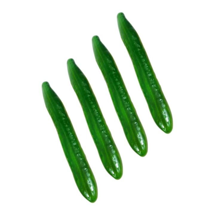 2 Sätze Simuliertes Gemüsemodell Künstliche Gurkendekore Simulationsgurke Simulierte Gurkenmodelle Gurken-Modell Simulation Gefälschter Gemüsemodelle Green Schaum 4 Stück * 2