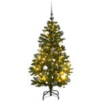 Künstlicher Weihnachtsbaum Klappbar Christbaum Kunstbaum Weihnachten Dekobaum Künstlicher Weihnachtsbaum Tannenbaum Weihnachtsdeko 150 LEDs & Kugeln Grün 120 cm