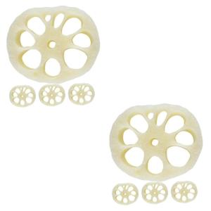 2 Sätze Modell Der Lotuswurzelscheibe Mini-hausdekoration Spielzeug Für Kinder Mini-Essen Kinder Dekor Mini-dekor Interessantes Miniaturspielzeug Kinderspielzeug PVC 4 Stück * 2