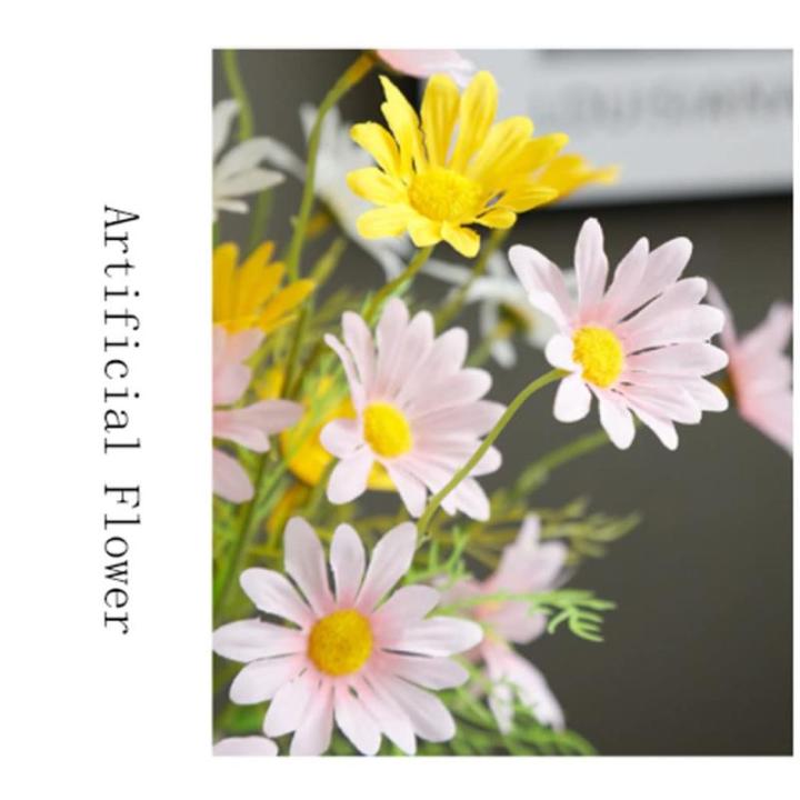 Kunstblumen Künstliche kleine Gänseblümchen-Blumen, Faux Gänseblümchen-Blumenstrauß-Arrangements für Zuhause, Partyraum, Blumendekoration, Foto-Requisiten für jeden Anlass