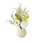 Kunstblumen Künstliche Blumen mit Keramikvase, Seidenblumenarrangements, künstliche Kunstblumensträuße für Büro, Zuhause, Festival-Dekoration für jeden Anlass