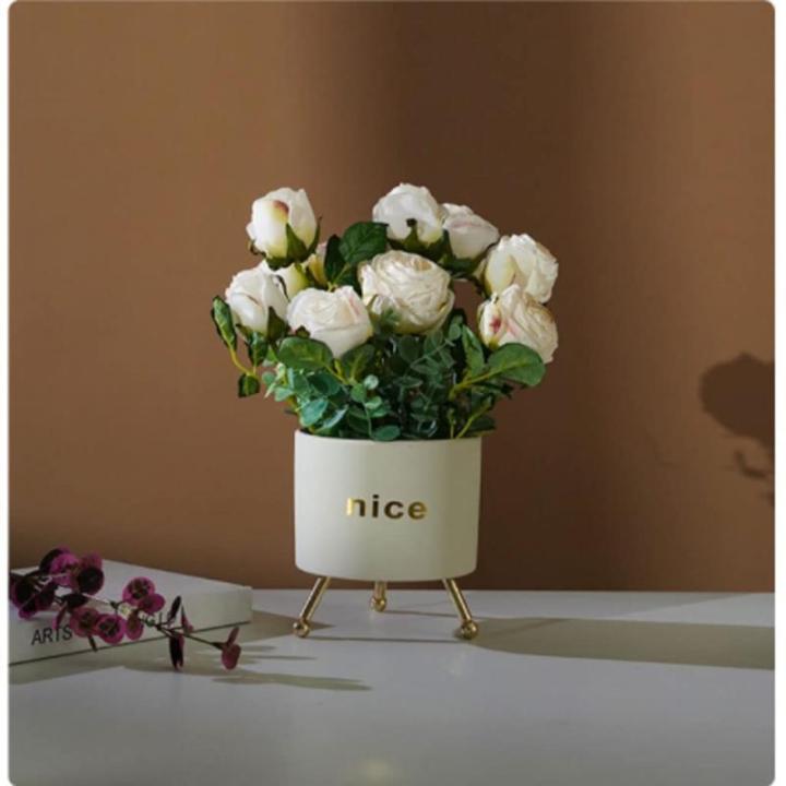 Kunstblumen Künstliche Rosenblumen, Blumenarrangement für Tischdekoration, kleine Bonsai-Heimdekoration, Tischdekoration für Hochzeiten für jeden Anlass