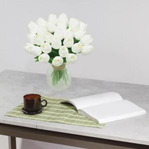 Künstliche Blume echte Berührung Faux Hochzeitsstrauß gefälschter Bouquet für Wohnkultur 12pcs 34 cm weiße, künstliche Blumen