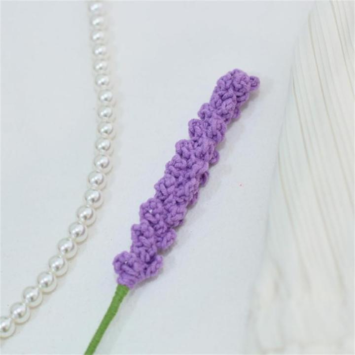 Handgemachte Häkelblumen Künstliche Wolle Gestrickte Blumen Stricken Gefälschte Lavendel