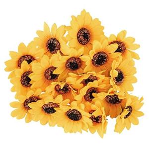 Decoratieve bloemen, , verschillende soorten, ca. diameter 7 cm (zonnebloemen - geel - 18 stuks)