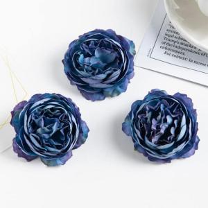 20/100PC Bruidsboeket Scrapbooking Kerst Decoratieve Kransen Home Room Decor DIY Party Nep Zijde Pioen (Color : Deep Blue, Size : 100 PC)