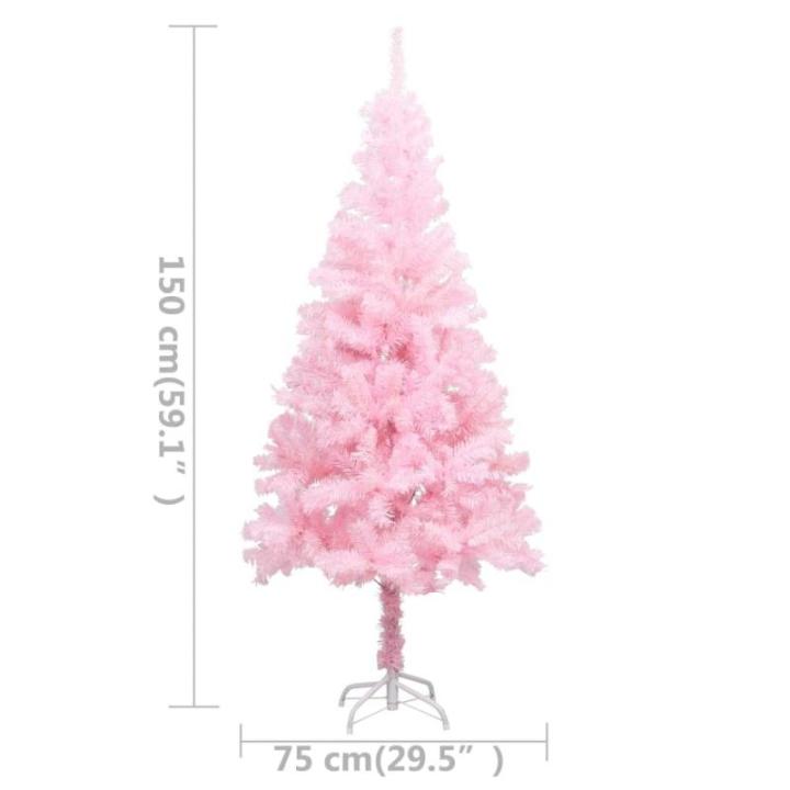 Wiederverwendbar Künstlicher Weihnachtsbaum mit Beleuchtung und Kugeln 150 cm H Christmas Tree Weihnachtsbaum Home Tannenbaum Weihnachtsdeko Christbaum Kunstbaum Halloween PVC Ros