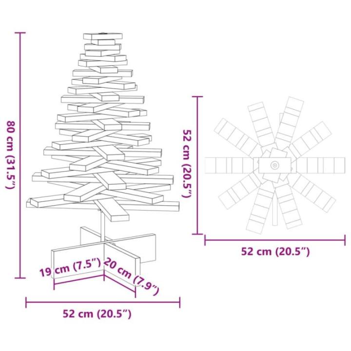 Weihnachtsbaum, Tannenbaum Holz zum Schmücken, Christbaum Holzbaum DIY Weihnachten Dekoration, Dekobaum Weihnachtsdeko, 80cm Massivholz Kiefer