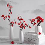Kunstblumen Pflaumenblüten-Kunstblumen, mit Vase, Kunstblume, Kunstpflanze, Topfdekoration, für Zuhause, Wohnzimmer, Party, Hochzeit für jeden Anlass