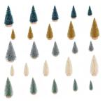 30 Stück Mini Weihnachtsbaum 4.5-12.5CM Grün Künstlicher Tannenbaum Klein Christbaum Modell Schnee Frost Bäume Miniatur Tanne Tischbaum Weihnachtsschmuck Desktop Ornamente für