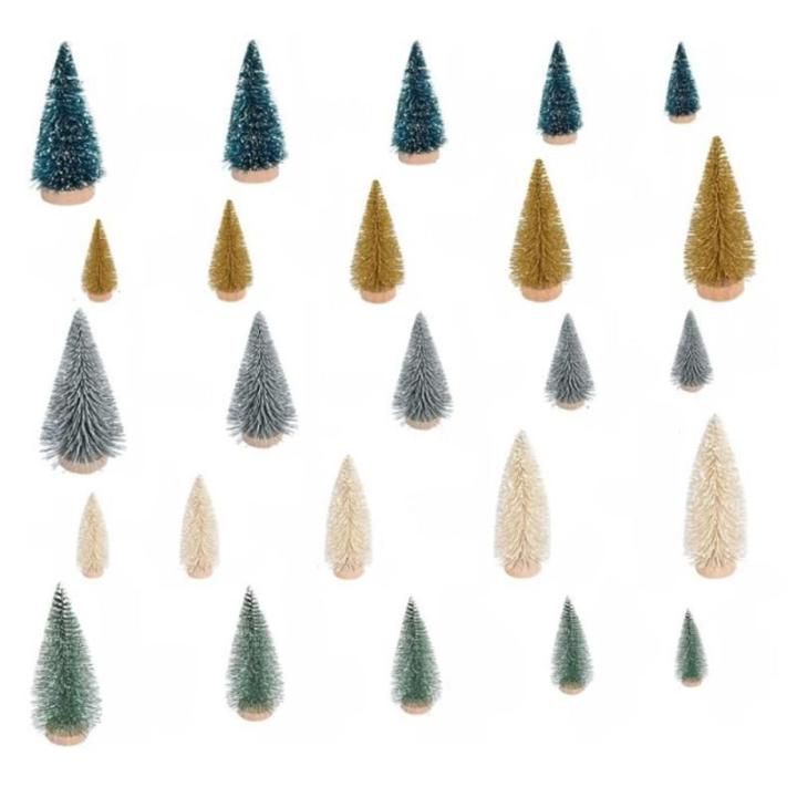 30 Stück Mini Weihnachtsbaum 4.5-12.5CM Grün Künstlicher Tannenbaum Klein Christbaum Modell Schnee Frost Bäume Miniatur Tanne Tischbaum Weihnachtsschmuck Desktop Ornamente für