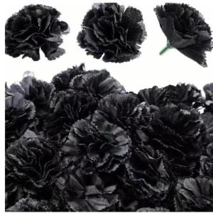 Blumengirlande Rot Kunstblumen Kirschblüten Girlande Schwarze 6cm Nelke DIY Girlande Hochzeit Urlaub Dekoration Urlaub Girlande Zubehör Party Dekoration Blumen Balkonpflanze (Bla